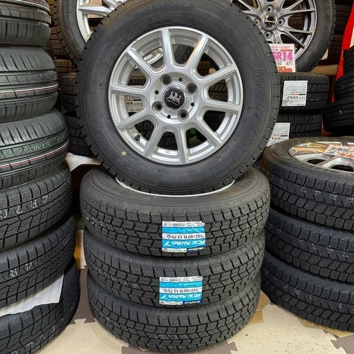 値下げ！　１４５／８０Ｒ１３　　スタッドレスタイヤ＆アルミホイール４本セット　ほとんどの軽自動車に‼️