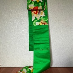 振袖 クリーム色 紫 花柄✧ママ振り✧帯セット✧の画像