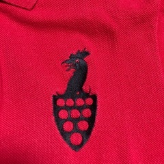 ポロシャツ　赤　古着の画像