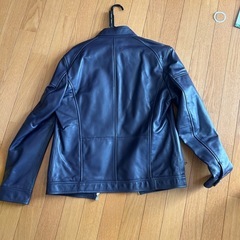 RattleTrap ネイビー レザー ライダースジャケット L の画像