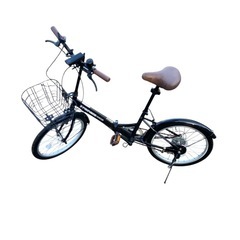 美品　折りたたみ自転車 折り畳み自転車 20インチ 6段変速 カゴ ワイヤー錠 ライト付き 通勤 通学 街乗り PROVROS プロブロス P-206の画像