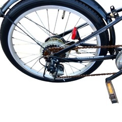 美品　折りたたみ自転車 折り畳み自転車 20インチ 6段変速 カゴ ワイヤー錠 ライト付き 通勤 通学 街乗り PROVROS プロブロス P-206の画像