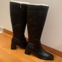 【新品未使用】スクエアトゥロングブーツ/神戸レタス/Sサイズの画像