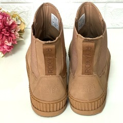 未使用級 ROXY サイドゴアブーツ 24CM ベージュ 撥水加工の画像