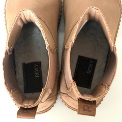 未使用級 ROXY サイドゴアブーツ 24CM ベージュ 撥水加工の画像