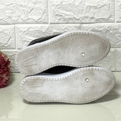 ジップアップ レースアップブーツ スニーカー ボア付き レザー 黒 厚底 美品の画像