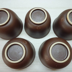 ☆▲九谷焼　松本佐一　汲出碗　湯呑み　陶器　食器　工芸品　5客セット　共箱　gの画像