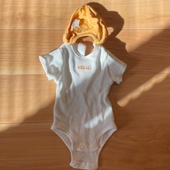 【中古】petit main (プティマイン) 70cm スタイつきロンパースの画像