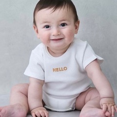 【中古】petit main (プティマイン) 70cm スタイつきロンパースの画像