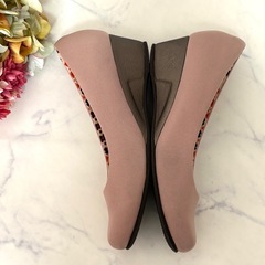 美品 Celibe パンプス ピンク ウェッジソール フラットシューズ 23㎝の画像