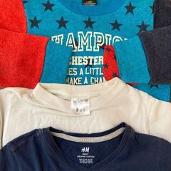 （東京・引き取り）子供服120cm前後7点セット（チャンピオン裏起毛トレーナー、ピングーTシャツ等）の画像