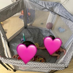 ベビー 家具 3点セット（ベビーベッド②・サークル）の画像