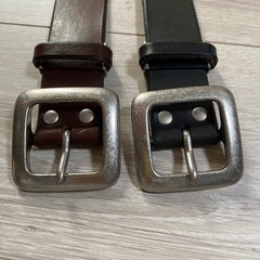 メンズ ベルト 日本製2本 ジェニュインレザーの画像