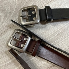 メンズ ベルト 日本製2本 ジェニュインレザーの画像