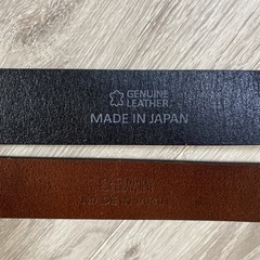 メンズ ベルト 日本製2本 ジェニュインレザーの画像