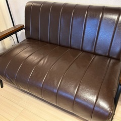 NITORI ソファ Nシールド 2人用 ニトリ ブラウンの画像