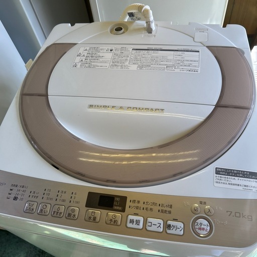 【済】シャープ 洗濯機 ES-KS70U 7kg