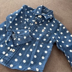 ⭐︎ドットデニムシャツ80センチ⭐︎の画像