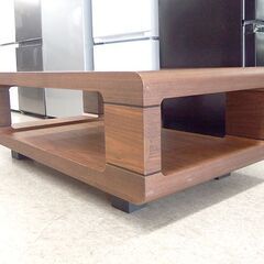 センターテーブル ① 幅105cm ブラウン系 木目調 天板下収納 ☆ 札幌市北区屯田 の画像