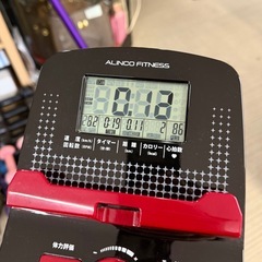【超美品‼️】アルインコ 折りたたみ式 フィットネスバイク AFBX4620R エアロバイク スピンバイク 液晶モニター レッド♪の画像