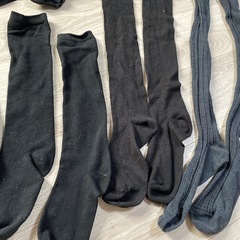 レディース 学生 ハイソックス ニーハイ 黒 靴下 6足 まとめ売りの画像