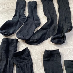 レディース 学生 ハイソックス ニーハイ 黒 靴下 6足 まとめ売りの画像