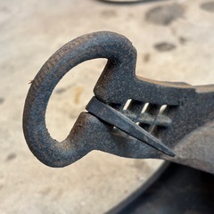 アンティーク 古道具 金鉄製 鐙 あぶみ舌長鐙 武具 馬具 馬術 鞍 くらの画像