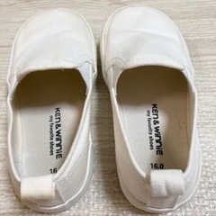 Ken&Winnie 上履き 16.0 ホワイト無地の画像