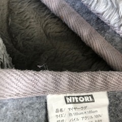 ★ニトリ　マイヤーラグ　マット　絨毯　じゅうたん　敷き　★グレーの画像