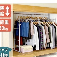 アイリスオーヤマの、2連押入れハンガーラックの画像