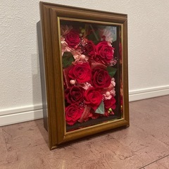 【新品未使用】プリザーブドフラワー　赤い薔薇の画像