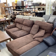 🛋️春日市🛋️カウチソファ🛋️茶色🛋️レザー🛋️定価98,000円🛋️No2190の画像