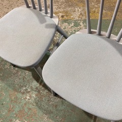 相合家具　イースティ 木製 ダイニングチェア　ライトブルー　2脚の画像