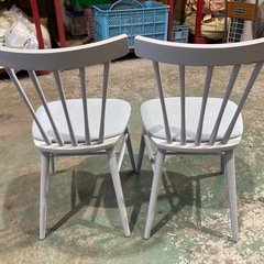 相合家具　イースティ 木製 ダイニングチェア　ライトブルー　2脚の画像