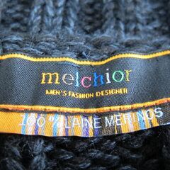 美品　イタリア製（メルキオール MELCHIOR ）タートルネックセーター　メンズ　ブラック　Lサイズ　　 ウール１００％　の画像