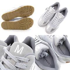 【未使用】SANGACIO サンガッチョ Wako's room イニシャルスニーカー にゅーず レザー 24.5cm シルバー W-SGC-2302-M レディースの画像