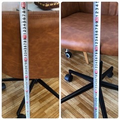 キャスター付き デスクチェア レザー オフィスチェア  合皮の画像