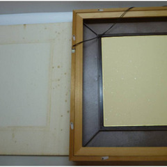 ★▲銘入り 朝日 双鶴 額入り 色紙 色紙絵 色紙額 壁掛け 額装 飾物 日本画 額サイズ：44.6×41.7cm hの画像