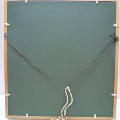 ★▲銘入り 朝日 双鶴 額入り 色紙 色紙絵 色紙額 壁掛け 額装 飾物 日本画 額サイズ：44.6×41.7cm hの画像