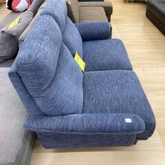 A-828【リユースのサカイ野々市店】ジモティ来店特価‼ 2人掛けソファー 布地 ブルー クリーニング済みの画像
