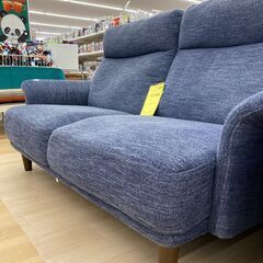 A-828【リユースのサカイ野々市店】ジモティ来店特価‼ 2人掛けソファー 布地 ブルー クリーニング済みの画像