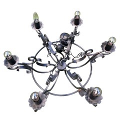 アイアン　シャンデリア　レトロ　ブラックの画像