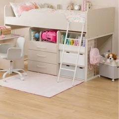 ニトリ　システムベッド　デニッシュH 美品　子供部屋　ホワイトの画像