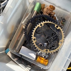 古い自転車の部品 シマノ ロードバイク アルミハンドルなどの画像