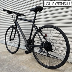 【10万で購入】ルイガノ クロスバイク 700C 黒 美品 名門シマノ社製変速搭載 高級軽量アルミフレーム LOUIS GARNEAU　ロード ピスト BMX ビーチクルーザー ファットバイク お洒落 自転車【早い者勝ち】の画像