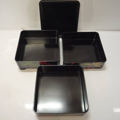 ☆▲重箱　お重　三段重　漆器　漆芸　漆塗り　弁当箱　共箱　hの画像