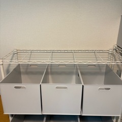 ニトリ バスケット Nインボックス レギュラー グレー 12点　スチールラックの画像