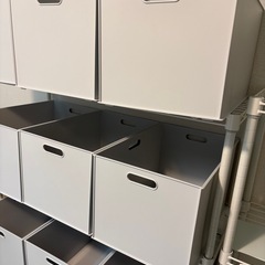 ニトリ バスケット Nインボックス レギュラー グレー 12点　スチールラックの画像