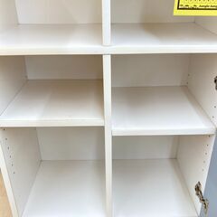 A-833【リユースのサカイ野々市店】ジモティ来店特価‼ チェスト木製 ホワイト×イエロー×グレー クリーニング済みの画像