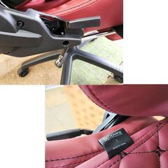 Dowinx ゲーミングチェア レッド オットマン付き レザー 振動機能付き リクライニング デスクチェア OAチェア 札幌 北20条店の画像